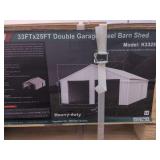 33ft x 25ft Double Garage Steel Barn