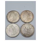 4 Morgans 1882 S 1921 1882 1921 90 % Silver