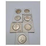 7 Kennedy Half Mixed Dates 40% Silver