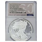 2016 W Silver Eagle Lettered Edge First  Release PF 69 Ultra Cameo 1 oz fine silver