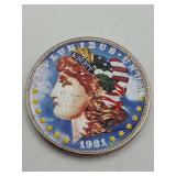 1921 Colored Morgan 90 % Silver