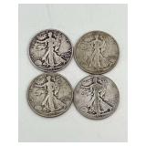 4 Standing Liberty's 90% Silver