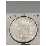 1922d Morgan Silver Dollar VF 90% Silver