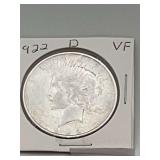 1922d Morgan Silver Dollar VF 90% Silver