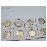 8 Kenndy Halfs Mixed Dates 40 % Silver