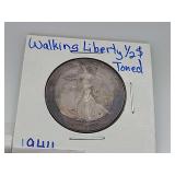 1944 Walking Liberty Toned