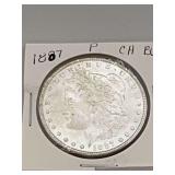 1887p Morgan Silver Dollar BU CH 90% Silver