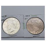 1924 & 1923 Peace dollars BU & AU
