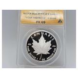 Silver bullet Shield 1 Oz .999 Fine Silver Round