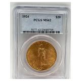 1924 20$ Gold St Gaudin PCGS MS62 One Of The Finest Gold Coin Minted