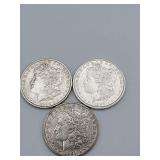 3 Morgans 1896,1901O 1896 BU 90 % Silver