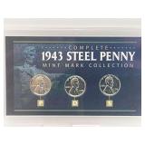 1943 Complete Steel Penny Mint Mark Collection P-D-S