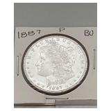 1887p Morgan Silver Dollar BU 90% Silver