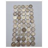 Lot Of 50 Roosevelt Dimes Mixed Dates 90% Silver