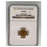 2011 Canada Gold Maple Leaf G$5 MS68