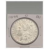 1899o Morgan Silver Dollar AU 90% Silver
