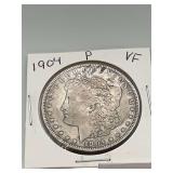 1904p Morgan Silver Dollar VF 90% Silver