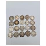 20 Barber Dimes Mixed Dates 90% Silver