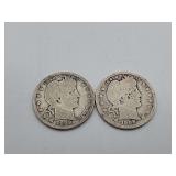 2 Barber Quarters 1908 o 1908 O