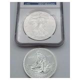 2012 Silver vEagle First Release MS 69 & 1984 Engelhard Prospector .999 Fine Silver