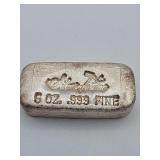 5 Oz Silver Town Bar .999 Fine Silver