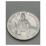 1975 .999 Silver Round Produced By The Franklin Mint Part of There Indian Tribe Nations Set