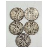 5 Standing Liberty's 90 Silver