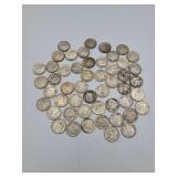 Lot Of 50 Roosevelt Dimes Mixed Dates 90% Silver