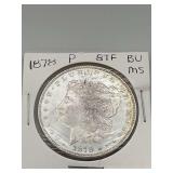 1878p Morgan Silver Dollar 8TF BU MS 90% Silver