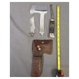 Case XX Camp Hatchet Axe & Knife Combo w/ Leather Sheath