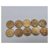 Lot Of 10 Sacagawea Coins