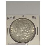 1898p Morgan Silver Dollar AU 90% Silver