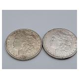 2 Morgans 1900 1921 90% Silver