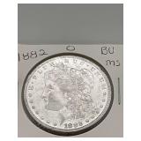 1882o Morgan Silver Dollar BU MS 90% Silver
