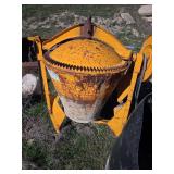 Concrete Mixer & Plastic Barrel Trash Can