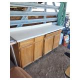 Oak Kitchen Base Cabinets with Countertop