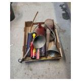 Lot of Automotive Tools Including Funnels and Lubricant Dispensers