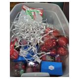 Tote full of christmas decorations