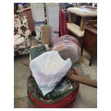 Assorted Seasonal Decor, Artificial Trees, and Gift Packaging