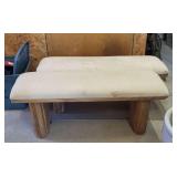 Pair of Upholstered Wooden Benches