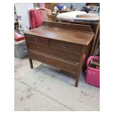 Wood dresser with mirror