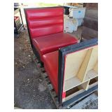 2 small red/black restaurant booths