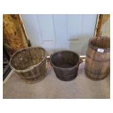 Wooden Basket and Barrel Assortment