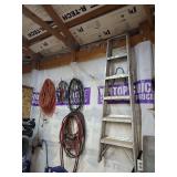 Assorted Hoses, Ladder, and extension cords
