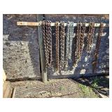 Hanging chain lot, metal grate
