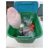 Assorted Glassware, Ceramic Jars, and Lighting Fixture