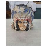 Figural Native American Chief Headdress Planter