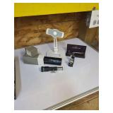 Bushnell 25x Magnifier, Brown & Sharpe Micrometer and Abovetek Phone Stand