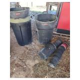 4  trash cans, planting pots