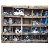Assorted Hardware and Plumbing Parts/ Shelving Unit not included